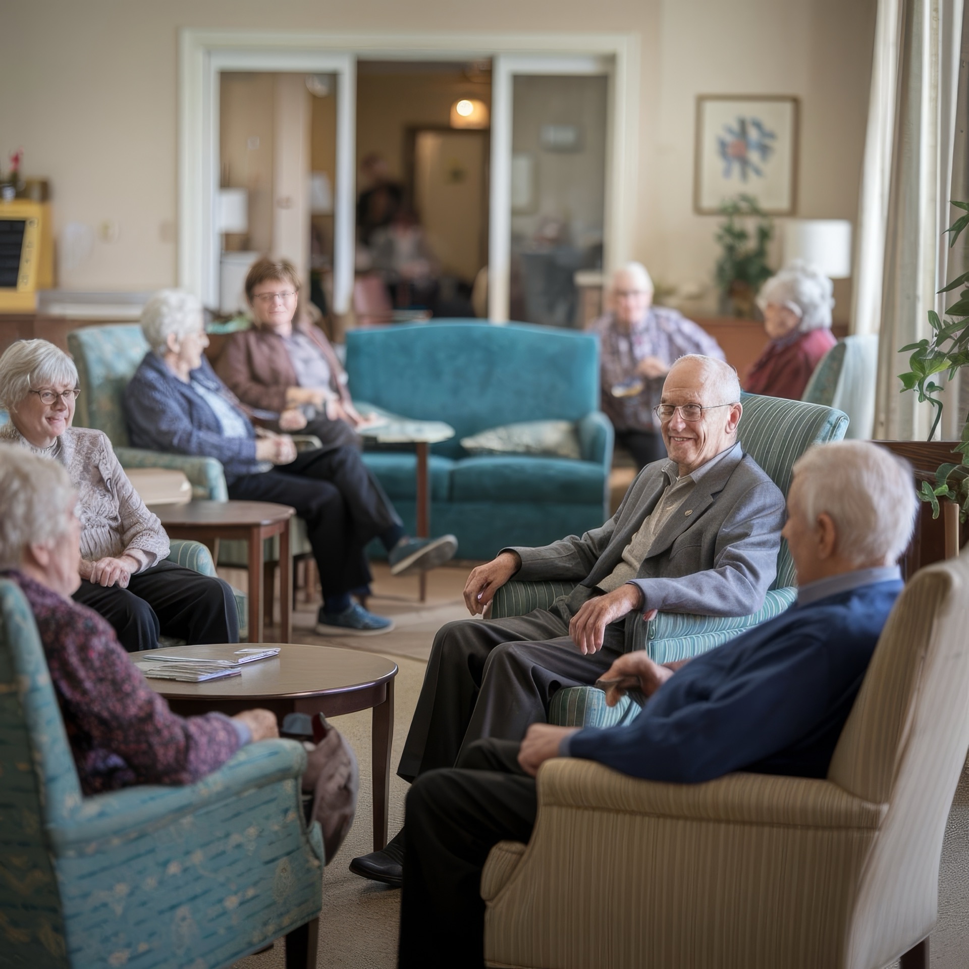 Caregiver providing compassionate support to an elderly resident
